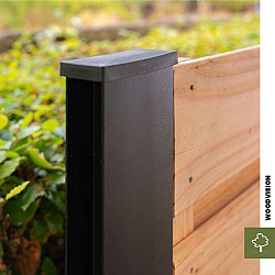 Stalen H-gleufpaal met structuur poedercoating, 4,2 x 9,6 x 275 cm, kwartsgrijs RAL7039