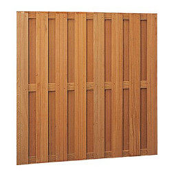 Hardhouten geschaafd plankenscherm 18-planks 14mm recht verticaal/horizontaal 180x180cm