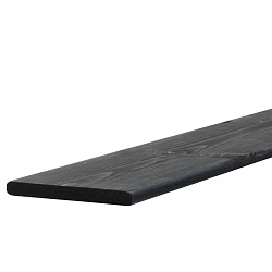 Grenen geschaafde Plank 1,5x14,0x180cm, zwart gedompeld.