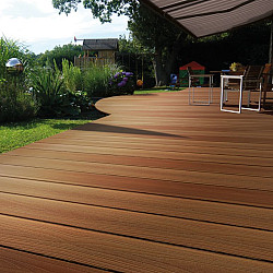 WPC 22,5x138mm Fiberdeck Premium | massief | 2-zijdig Teak 500cm