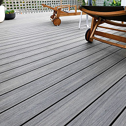 WPC 22,5x210mm FIberdeck Premium | ronde kamer | 2-zijdig | Dark Grey 300cm