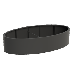 ELLIPSE met bodem 2000x1200x600mm Aluminium (AEL3)