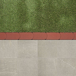 Kantsteen graskant rood-bruin 22x12x4.5cm