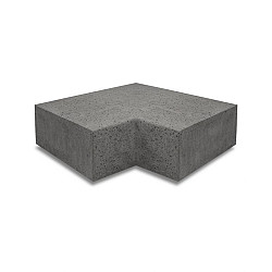 Artistone Oud Hollands hoekstuk traptrede 90° binnen 37x15cm Antraciet