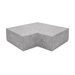 Artistone Oud Hollands hoekstuk traptreden 90° binnen 40x20cm Grijs