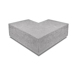 Artistone Oud Hollands hoekstuk traptreden 90° buiten 40x20cm Grijs