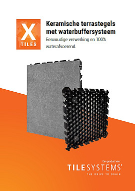 Keramische terrastegels met waterbuffersysteem