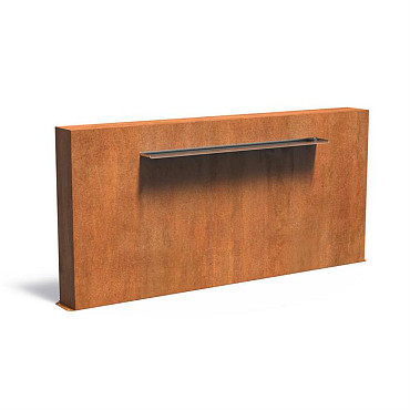 Corten Muur vrijstaand 2500x250x1200 (VCM2.2.1500 (incl waterval 1500 + pomp))