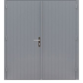 Hardhouten dubbele dichte deur Prestige 202x221cm grijs gegrond