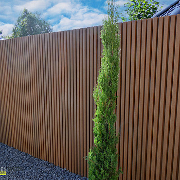 WEO®35 Gardenwall |  brandklasse E | 33 x 170 mm | Teak | 390cm