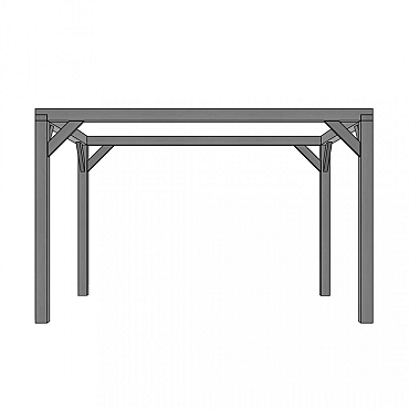 Vuren houtpakket 300 x 400 cm, zwart gedompeld, tbv strak schaduwdoek 292 x 392 cm.