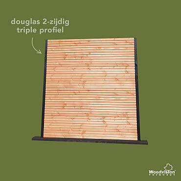 Douglas geschaafd triple profielplank, 2,7x14,5x224cm onbehandeld | 2-zijdig