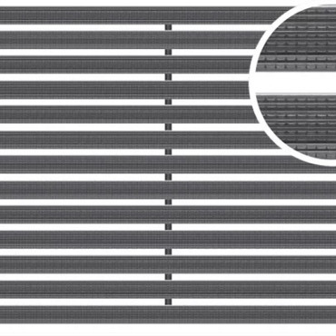 Mat aluminium met tapijtstroken, antraciet L=1000mm B=500mm H=20mm