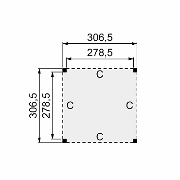 Douglasvision buitenverblijf Modern 306,5x306,5cm onbehandeld