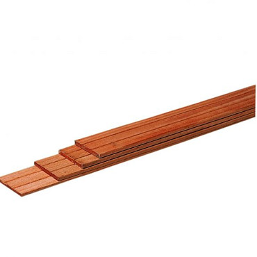 Hardhouten geschaafde plank, met V-groeven, 1,5x14,5x395cm