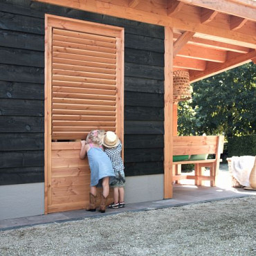 Shutterscherm douglas, 89x224cm, groen geïmpregneerd.