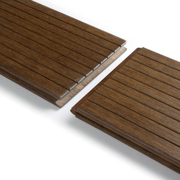 Terrasplank Thermo Bamboe Samba | TGV-clipprofielen gegroefd/glad 18x139mm | 225cm