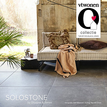 Keramische tegel vtwonen Solostone Uni Unico Antraciet 80x80x3cm