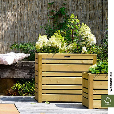 Bloembak Flux 38 Excellent, 70x30x38cm, groen geïmpregneerd.