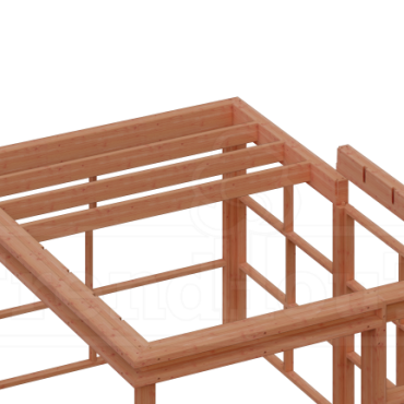 Buitenverblijf Capri 4250x4250x2550mm (bxdxh) model rechts alleen constructie