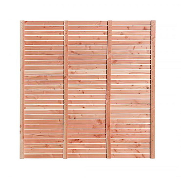 Douglas enkelzijdig geschaafd latten scherm, recht horizontaal, 180x180cm