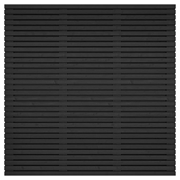 Grenen geschaafd latten scherm, recht horizontaal/verticaal, 180x180x5cm zwart gespoten