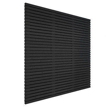 Lattenscherm Grenen geschaafd recht horizontaal/verticaal, 180x180x5cm zwart gespoten