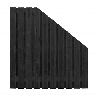 Naaldhout geschaafd Afbouwscherm 21-planks 15mm 180x180/90cm geïmpregneerd en zwart gespoten