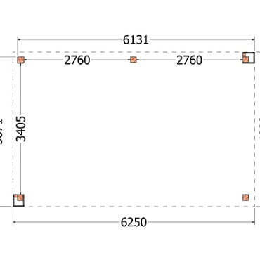 Buitenverblijf Verona model links 6250x4000x2500mm (bxdxh)