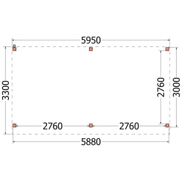 Buitenverblijf Casa 5950x3300x2600mm (bxdxh)