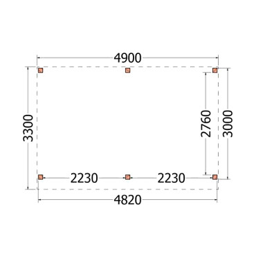 Buitenverblijf Casa 4900x3300x2600mm (bxdxh)