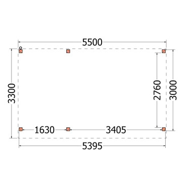 Buitenverblijf Casa 5500x3300x2600mm (bxdxh)