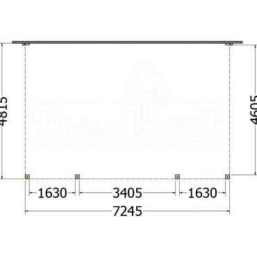 Aanbouwveranda Modena 7200x4850x2700mm (bxdxh)