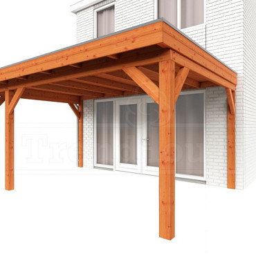 Aanbouwveranda Ancona 4800x3900x2600mm (bxdxh) links