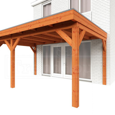 Aanbouwveranda Ancona 4950x3900x2600mm (bxdxh) links