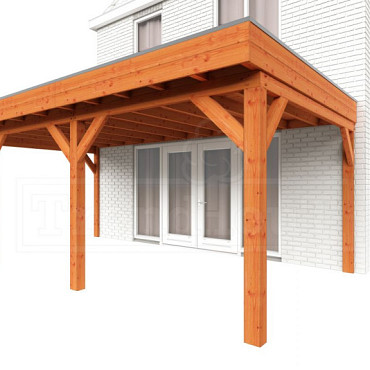 Aanbouwveranda Ancona 5950x3900x2600mm (bxdxh) links