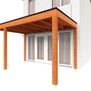 Aanbouwveranda Modena 4050x3000x2700mm (bxdxh) links