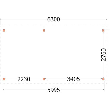 Kapschuur de Deel 6300x3400x3000mm (bxdxh)