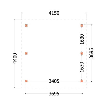 Kapschuur de Hoeve XL 4150x4400x3750mm (bxdxh)