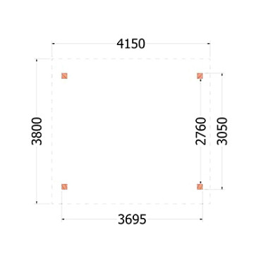 Buitenverblijf Zadeldak XL 4150x3800x3950mm (bxdxh)