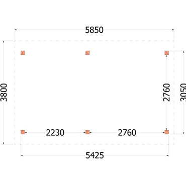 Buitenverblijf Zadeldak XL 5850x3800x3950mm (bxdxh)