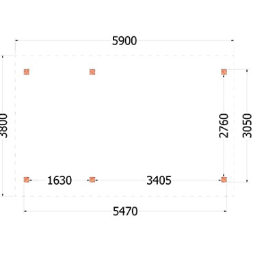 Buitenverblijf Zadeldak XL 5900x3800x3950mm (bxdxh)