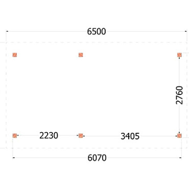 Buitenverblijf Zadeldak XL 6500x3800x3950mm (bxdxh)