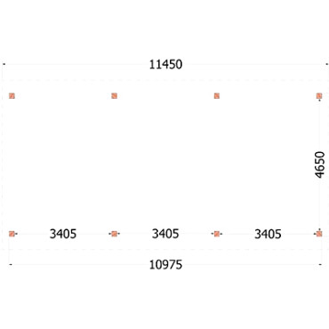 Buitenverblijf Zadeldak XXL 11450x5950x4900mm (bxdxh)