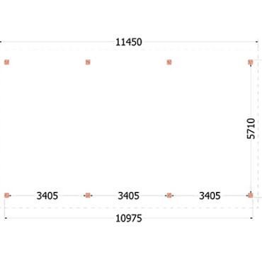 Buitenverblijf Zadeldak XXL 11450x7000x5000mm (bxdxh)