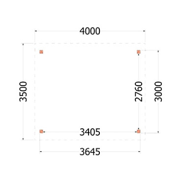 Buitenverblijf Zadeldak Betula 4000x3500x3150mm (bxdxh)