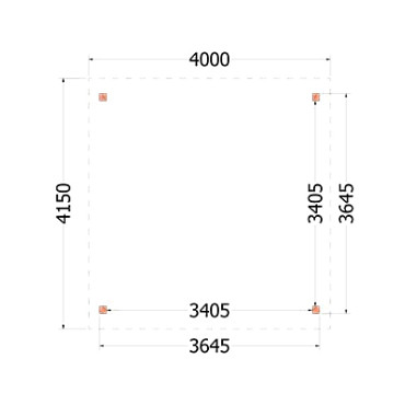 Buitenverblijf Zadeldak Betula 4000x4150x3350mm (bxdxh)