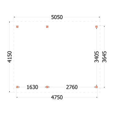 Buitenverblijf Zadeldak Betula 5050x4150x3350mm (bxdxh)