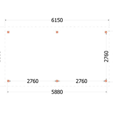 Buitenverblijf Zadeldak Betula 6150x3500x3150mm (bxdxh)