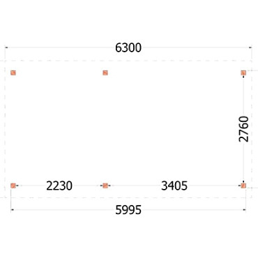 Buitenverblijf Zadeldak Betula 6300x3500x3150mm (bxdxh)